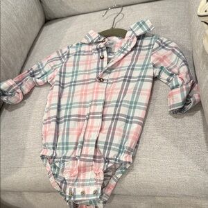 Carter's Pink and Blue Plaid Bodysuit